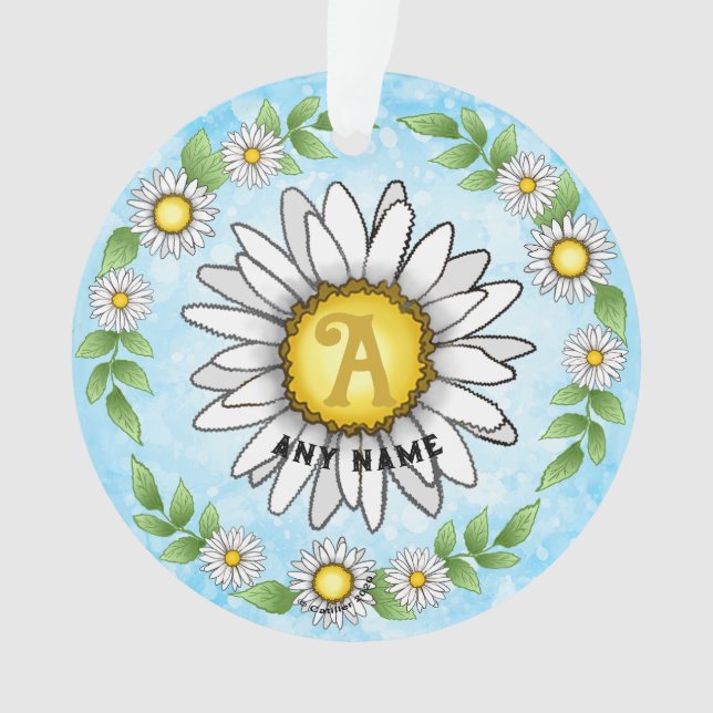 Daisy Monogram  Ornament (Front)