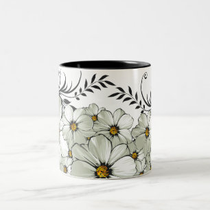 daisy morning Two-Tone coffee mug