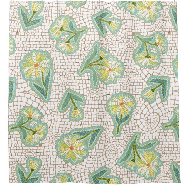 Daisy Mosaic Shower Curtain (Front)