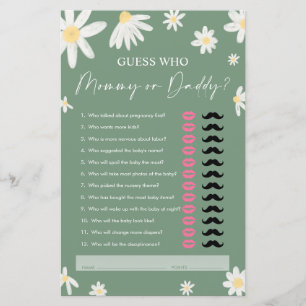 Daisy Mummy or Daddy, Sage Green Guest Who Game