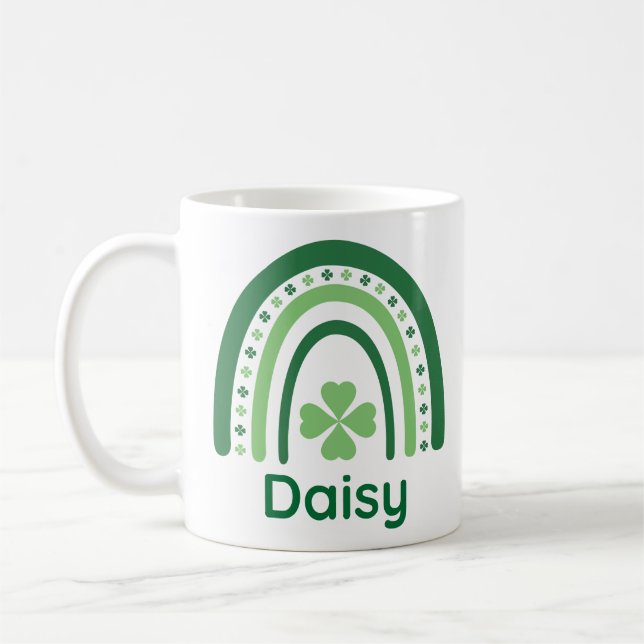 Daisy Name Clover Boho Rainbow Coffee Mug (Left)