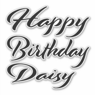 Daisy name first name black Sticker birthday