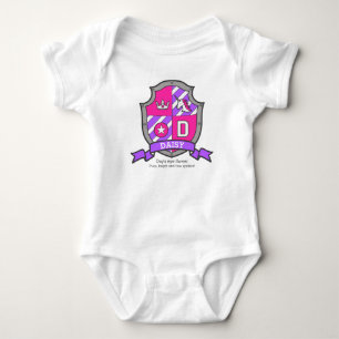 Daisy name meaning unicorn princess letter D Baby Bodysuit