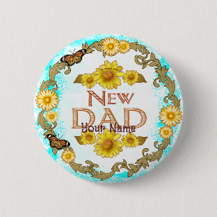 Daisy New Dad  6 Cm Round Badge