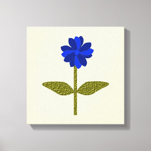 Daisy Ocean Blue Canvas Print (Front)