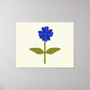 Daisy Ocean Blue Canvas Print