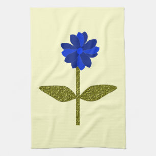 Daisy Ocean Blue Kitchen Towel