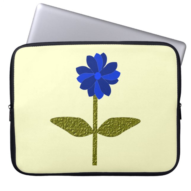 Daisy Ocean Blue Laptop Bag (Front)