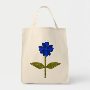 Daisy Ocean Blue Organic Grocery Tote Bag