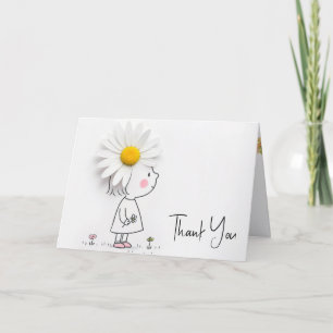Daisy On a Little Girl Thank You Card