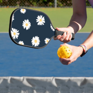 Daisy On Blue Pattern Pickleball Paddle