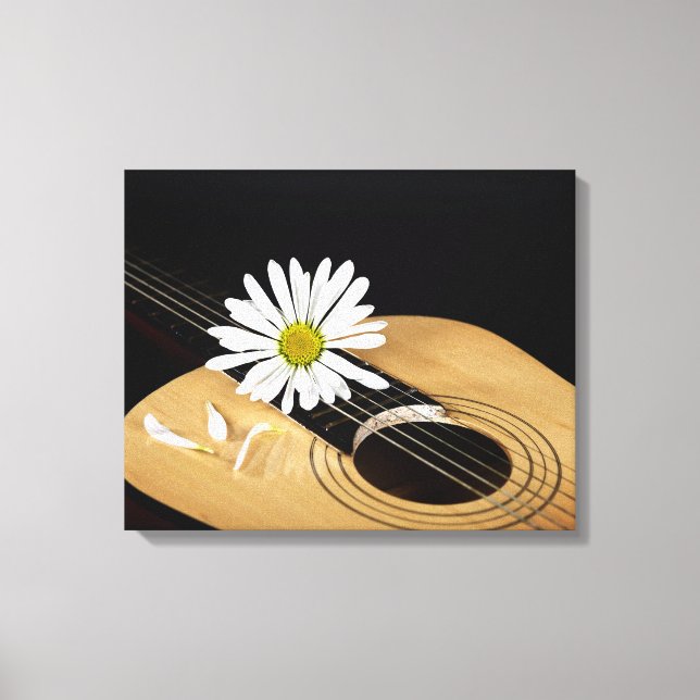 Daisy on Guitar Canvas Print (Front)