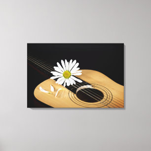 Daisy on Guitar Canvas Print