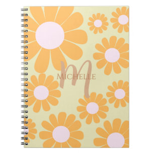 Daisy Orange Monogram Notebook