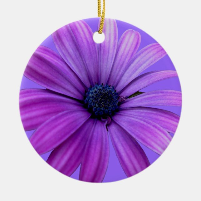 Daisy Ornament Purple Flowers Christmas Decoration (Front)