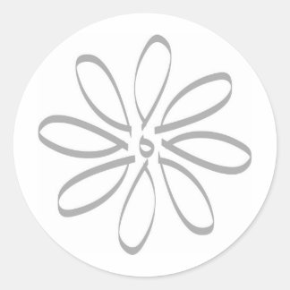 Daisy Outline Classic Round Sticker