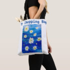 Daisy Painting Designed Reusable Shopping Bag