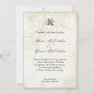 Daisy, Pansy, Rose n Butterfly, Wedding Invitation