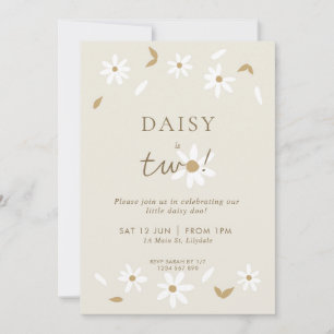 Daisy Party 2nd Birthday Invitation