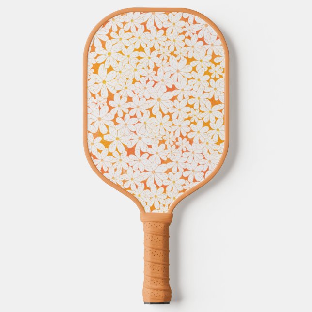 Daisy Patch with Orange Pickleball Racket Paddle (Front)