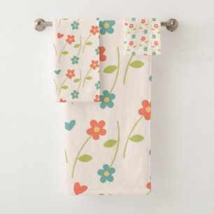 Daisy Pattern Bath Towel Set