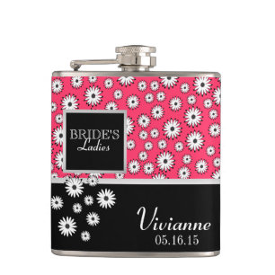 Daisy Pattern Bridesmaid Hip Flask