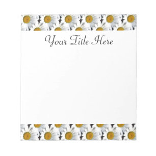 Daisy Pattern Customisable Notepad