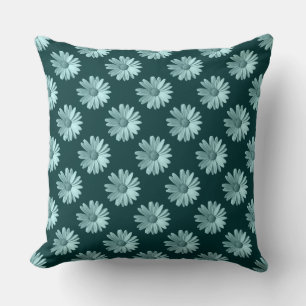 Daisy Pattern - Dark Green Cushion