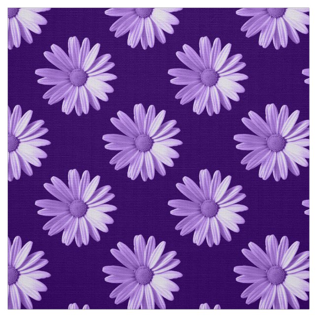 Daisy Pattern - Deep Purple Fabric (Swatch)