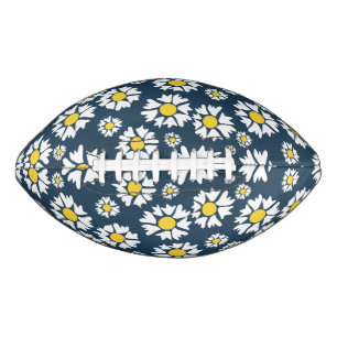 Daisy Pattern, Floral Pattern, White Daisies American Football