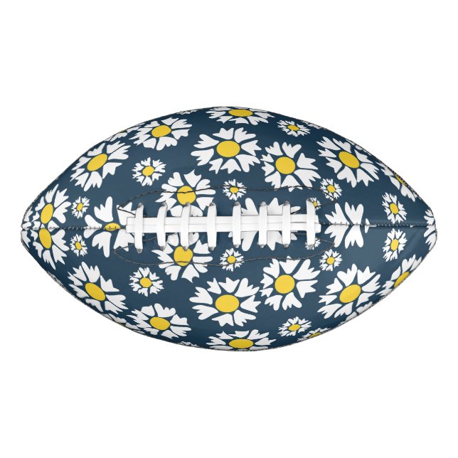 Daisy Pattern, Floral Pattern, White Daisies American Football (Front)