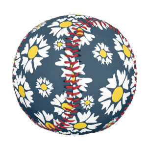 Daisy Pattern, Floral Pattern, White Daisies Baseball