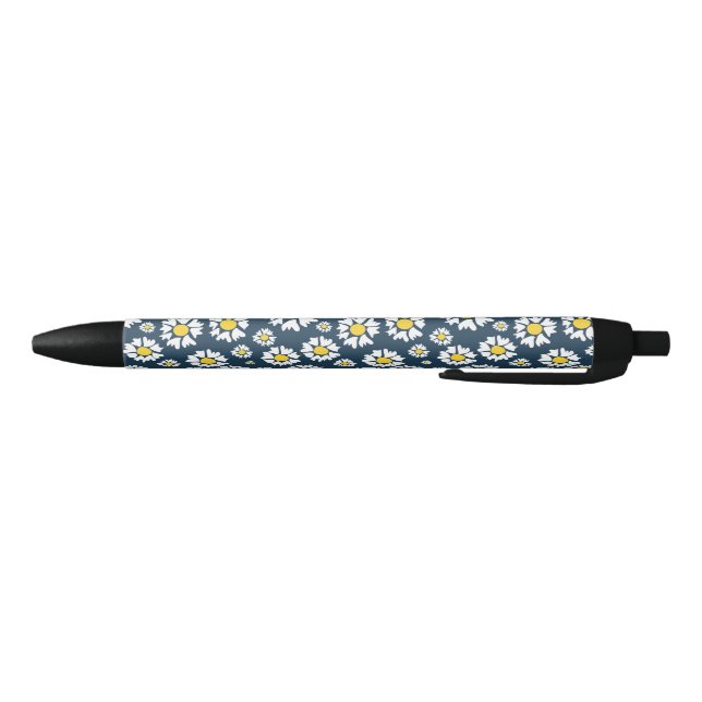 Daisy Pattern, Floral Pattern, White Daisies Black Ink Pen (Bottom)