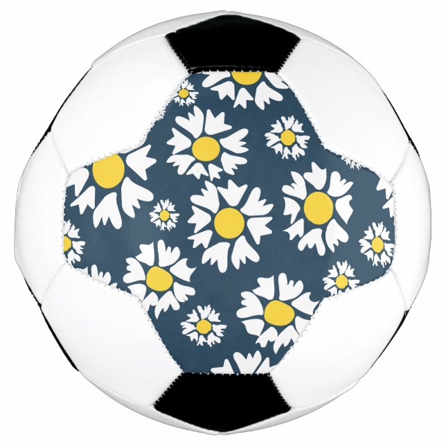 Daisy Pattern, Floral Pattern, White Daisies Football (Front)