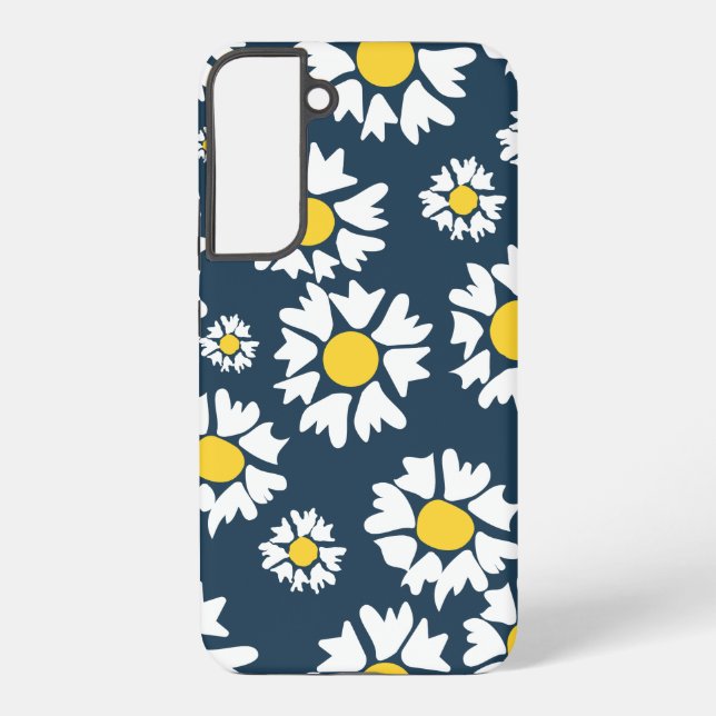 Daisy Pattern, Floral Pattern, White Daisies Samsung Galaxy S22+ Case (Back)