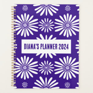 Daisy Pattern Flowers Blooms Floral Purple CUSTOM Planner