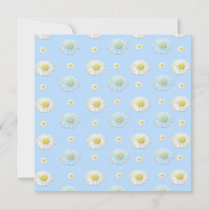 Daisy Pattern on light blue background  Card
