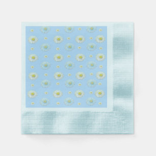 Daisy Pattern on light blue background Napkin