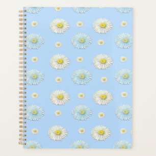 Daisy Pattern on light blue background Planner