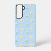 Daisy Pattern on light blue background  