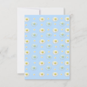 Daisy Pattern on light blue background  Thank You Card