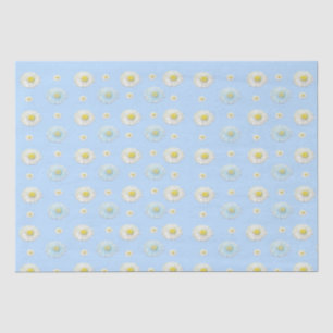 Daisy Pattern on light blue background  Tissue Paper