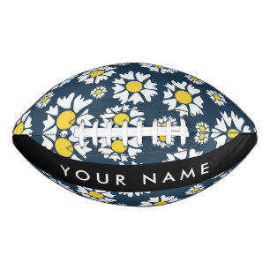 Daisy Pattern, White Daisies, Your Name American Football