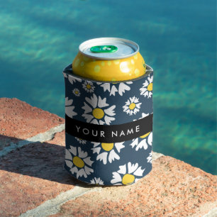 Daisy Pattern, White Daisies, Your Name Can Cooler