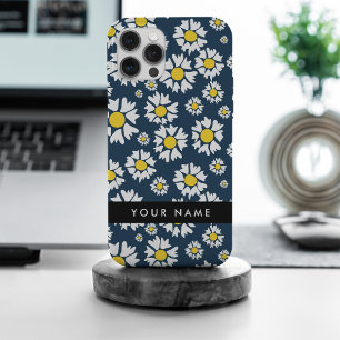 Daisy Pattern, White Daisies, Your Name iPhone 15 Pro Max Case
