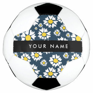 Daisy Pattern, White Daisies, Your Name Football