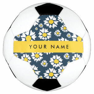 Daisy Pattern, White Daisies, Your Name Football