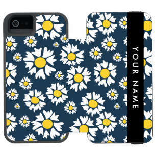 Daisy Pattern, White Daisies, Your Name Incipio Watson™ iPhone 5 Wallet Case