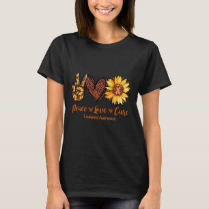 Daisy Peace Love Cure Leukaemia Awareness Gift T-Shirt