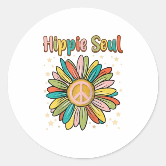 Daisy Peace Sign Hippie Soul Cute Daisy Classic Round